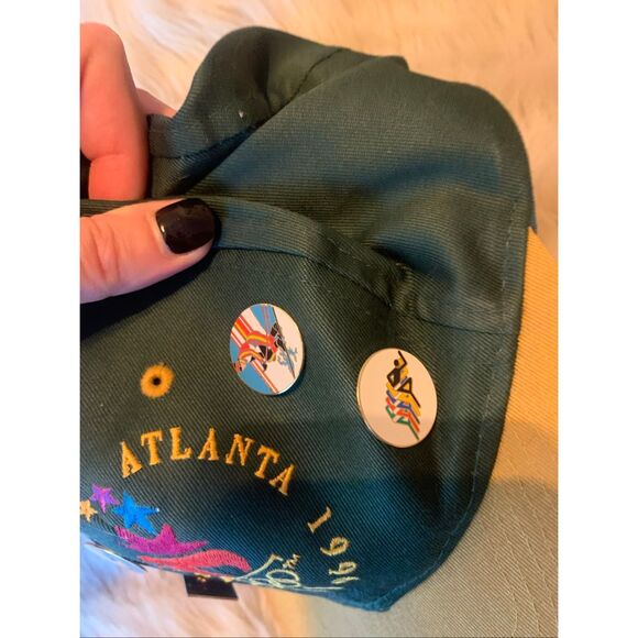 Vintage Atlanta 1996 Olympics Hat Snapback Green Logo 7 - Picture 8 of 8